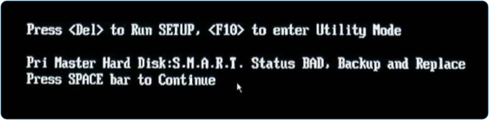 Error en el disco duro principal