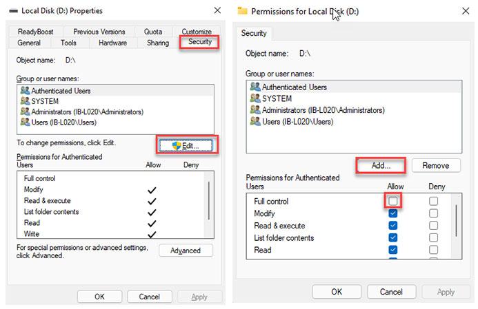 Ve a la pestaña «Seguridad»