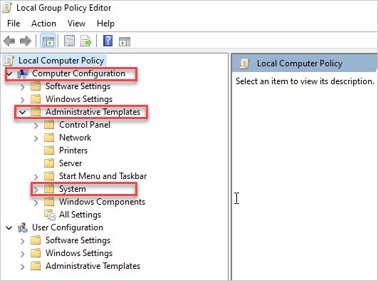 En el Editor de directivas de grupo local