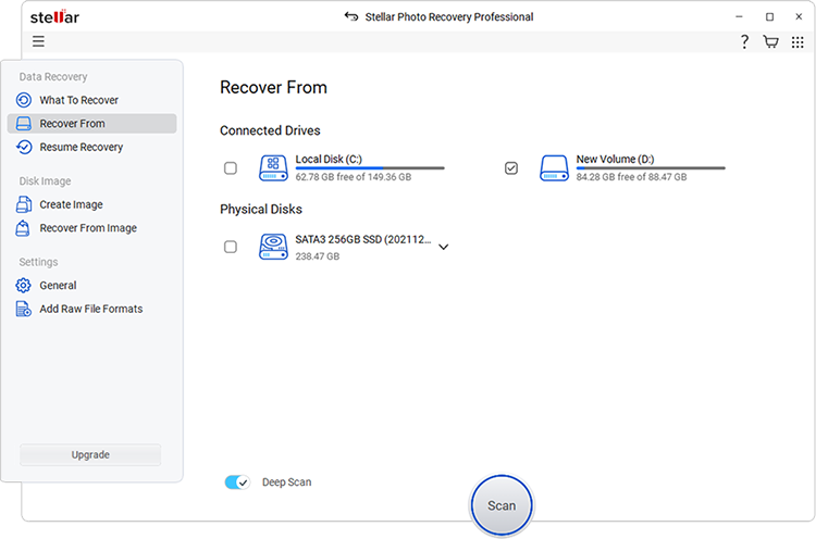 Stellar Photo Recovery Professional: Recuperar desde