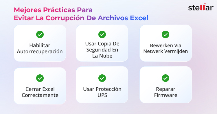 best practices to avoid damage to Excel files